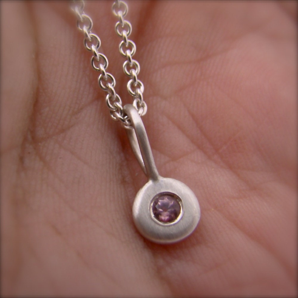 Tiny Dot Gemstone Pendants Sterling Silver 2.5mm Round Pebble Etsy
