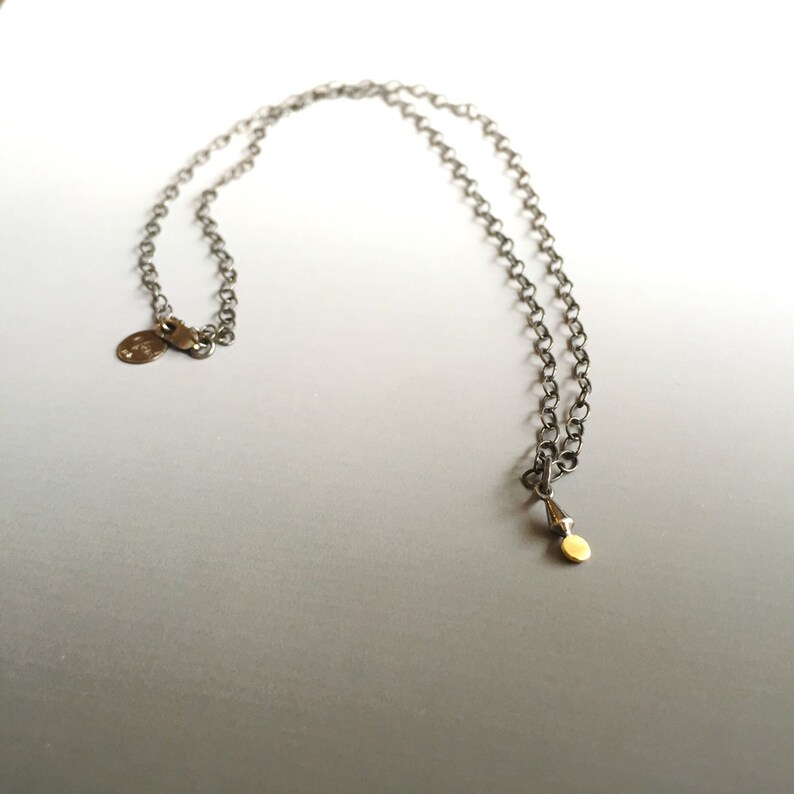 Tiny Pendulum Plumb Bob Drop Necklace Gold Silver Pendant Etsy