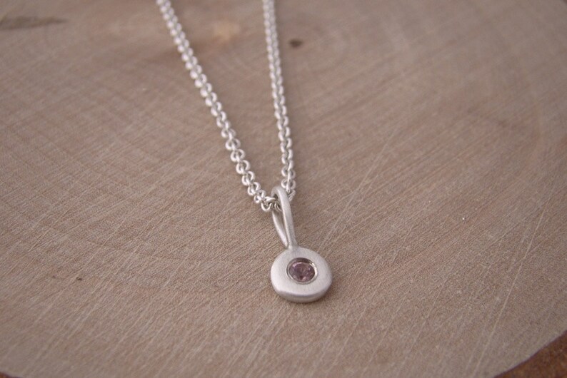 Tiny Dot Gemstone Pendants Sterling Silver 2.5mm Round Pebble Etsy