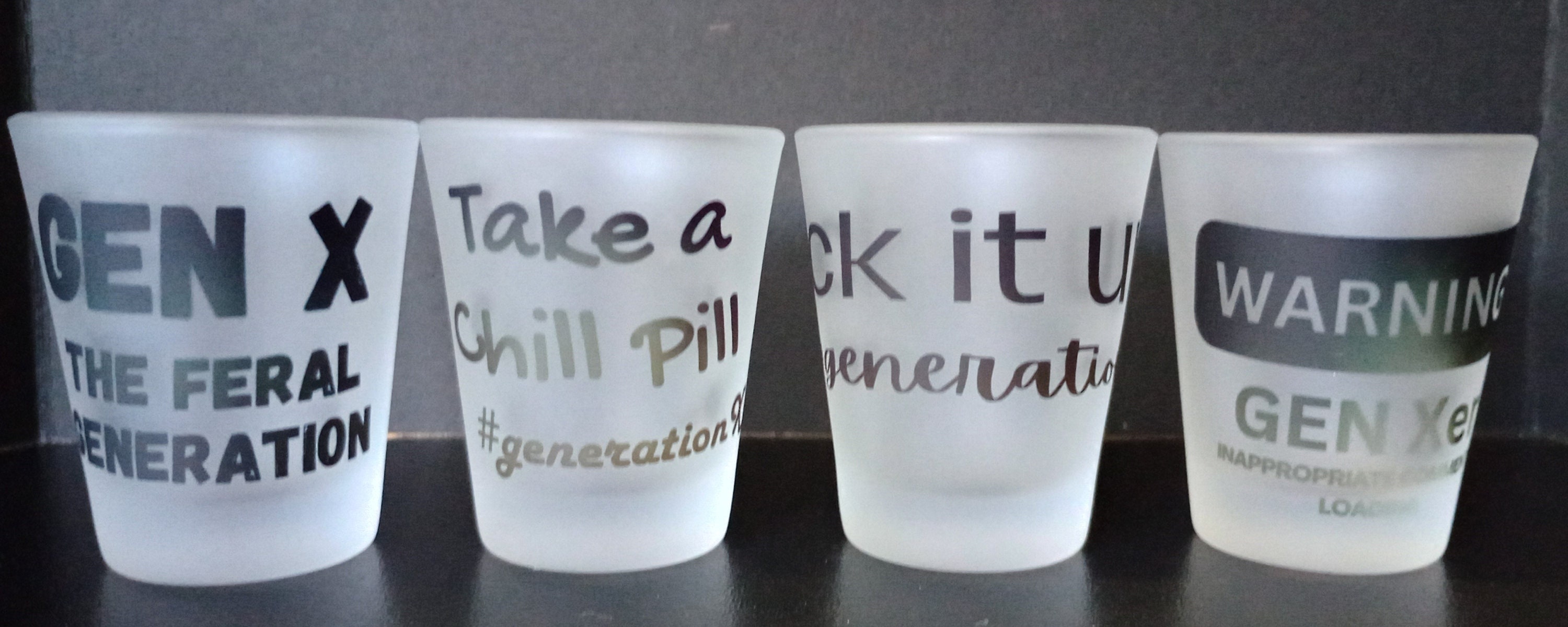 Gen X shot glasses