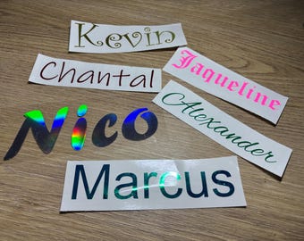 Personalized stickers (lettering, names)