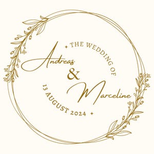 Wedding Stickers - Personalized Name Stickers for Bride and Groom - Flower Stickers - Wedding Stickers