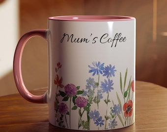 Personalized Floral Mug For Mum: Botanical Wraparound Design