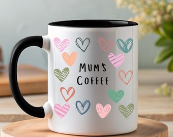 Personalized Love Hearts Mug: Custom Tea Lover Gift for Mum