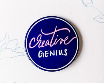 Creative Genius enamel lapel pin - perfect gift for any artist, crafter, calligrapher, photographer, art teacher! free shipping