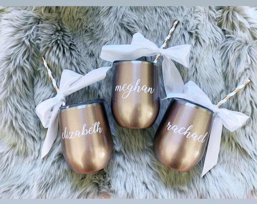 Tumbler Rose gold stainless steel wine tumbler with lid sippy Etsy