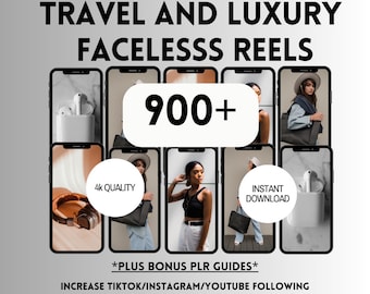 900+ Travel Luxury Faceless Reels | MRR Canva Templates (Digital Download)