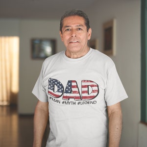 Dad, The Man, The Myth, The Legend, Unisex Heavy Cotton Tee for Father&#39;s Day