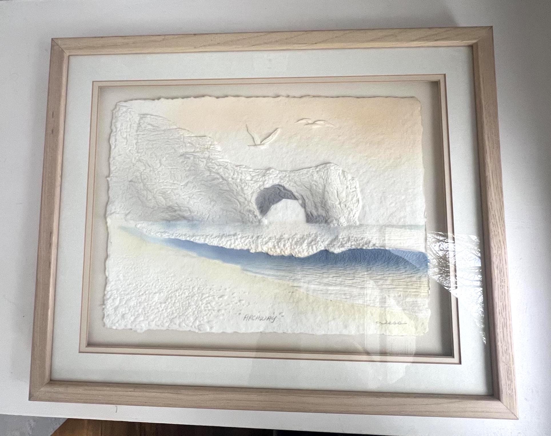 Original Wesley Wess Smith “archway” 3D Pressed Paper Art • Signed