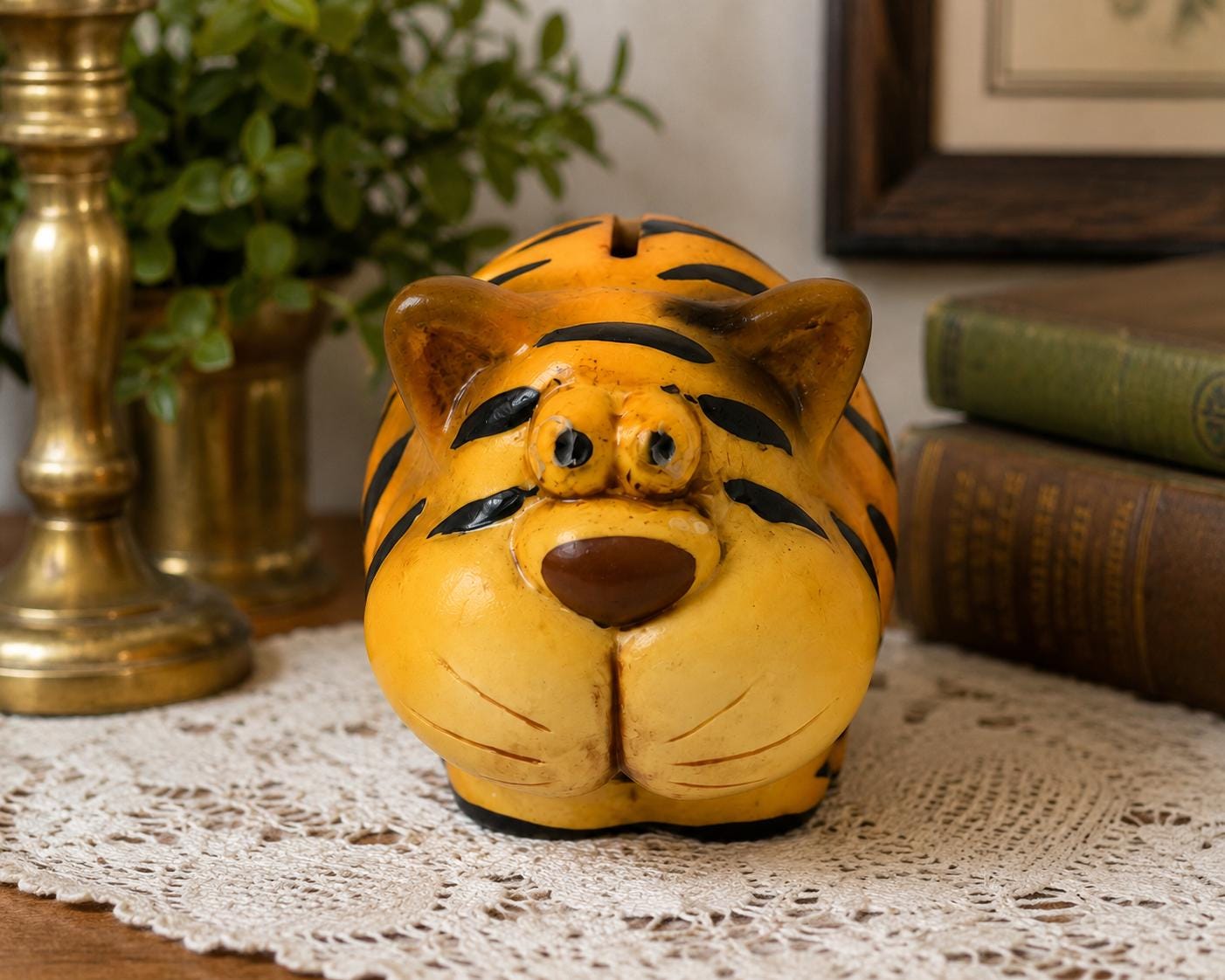 Vintage Tiger Bank - Etsy