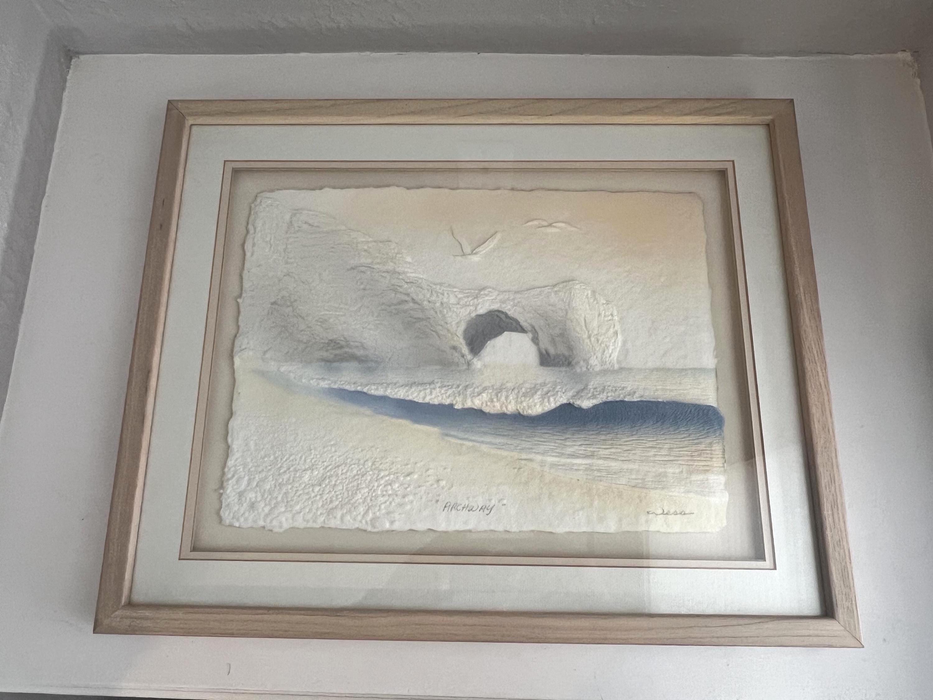 Original Wesley Wess Smith “archway” 3D Pressed Paper Art • Signed