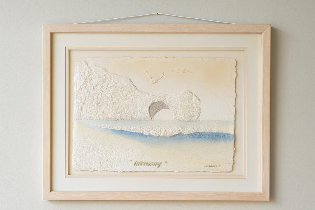 Original Wesley Wess Smith “archway” 3D Pressed Paper Art • Signed