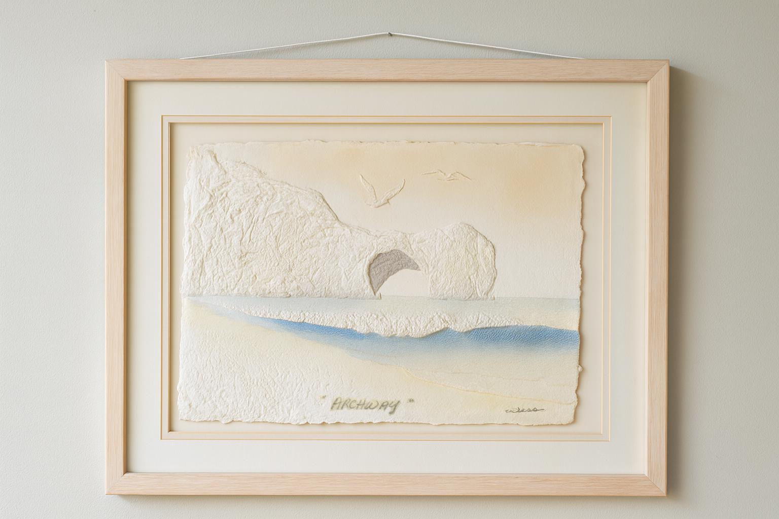 Original Wesley Wess Smith “archway” 3D Pressed Paper Art • Signed