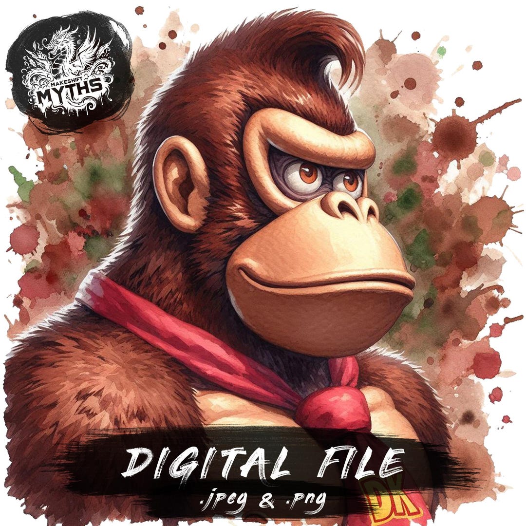 Donkey Kong Watercolor Portrait: Smash Bros Art (digital Download) - Etsy