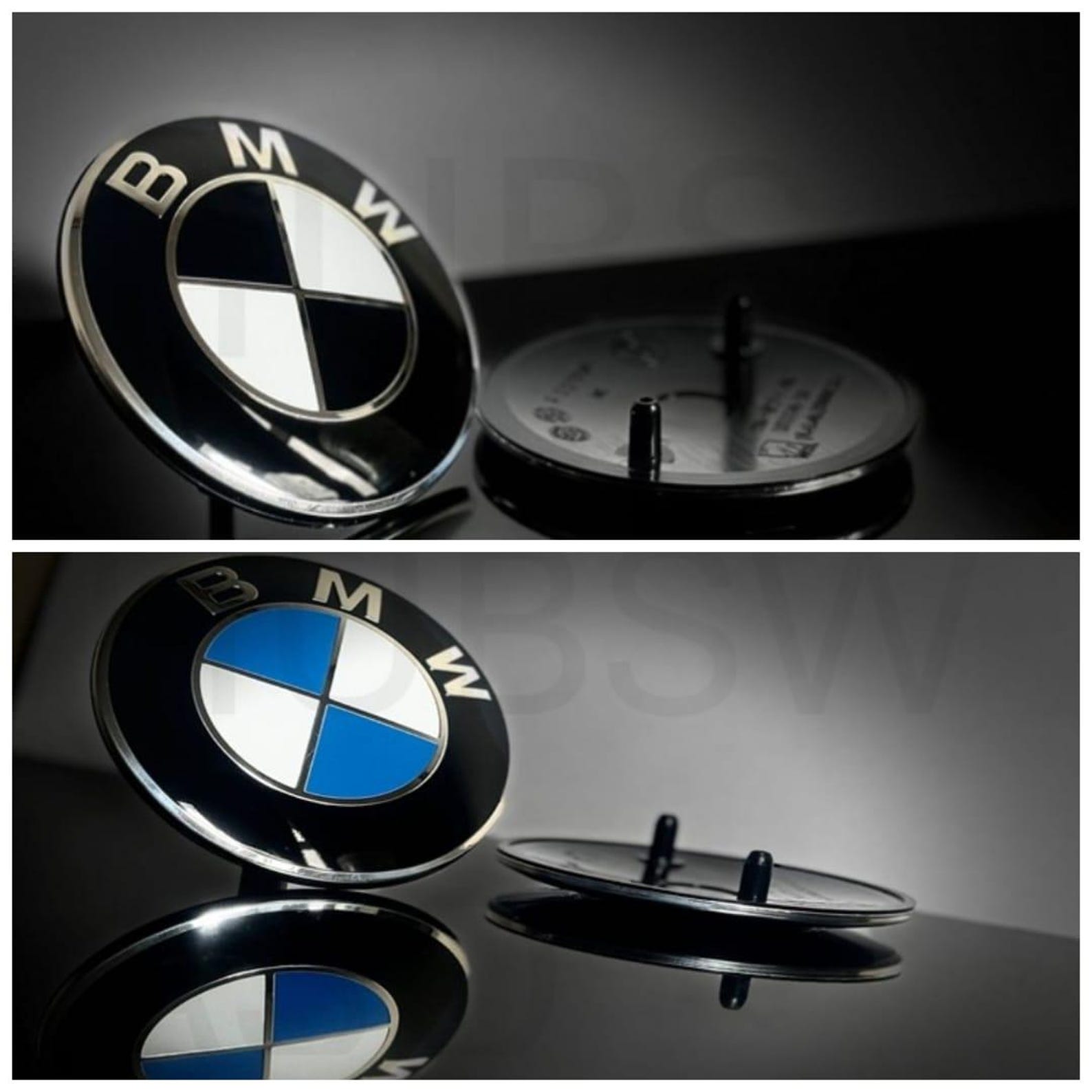 82MM & 74MM BMW Blue / Black Front Bonnet Boot Trunk Badge for 1 3 5 7 ...