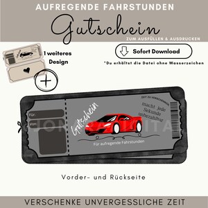 Gepersonaliseerde voucher voor rijlessen | PDF-download | Voucher rijlessen om uit te printen | Cadeau-idee | Tegoedbon voor rijles