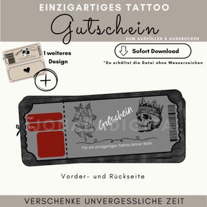 Personalized Tattoo Voucher | PDF Download | Tattoo Voucher to Print | Gift Idea | Tattoo Voucher