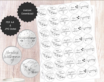 Theelichtberichten thuis Kaarsentatoeages Thuis PDF-sjabloon om af te drukken Waterslide-film Theelichtberichten thuis 1