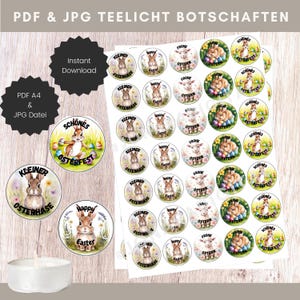 Easter tealight messages | Easter candle tattoos | PDF template | Printable | For waterslide decals | Easter tealight messages 4