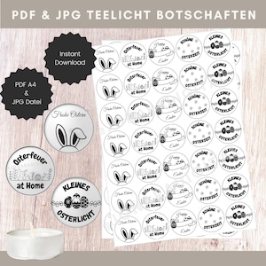 Easter Tealight Messages | Easter Candle Tattoos | PDF Template | Printable | For Waterslide I Easter Tealight Messages 2