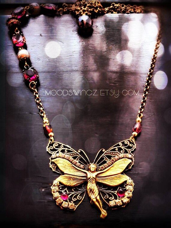 Madame Butterfly Vintage Amethyst Purple Czech Glass Stones