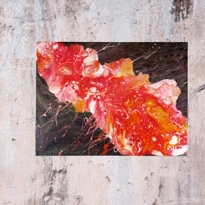 Peinture sur toile rectangulaire fluide, peinture acrylique abstraite, cadre d&#39;oeuvre d&#39;art moderne, création artistique, peinture originale unique
