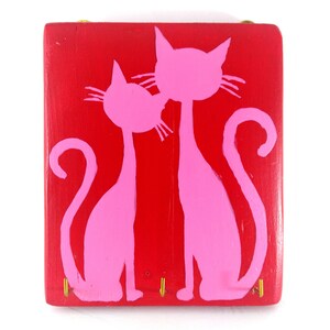 Portachiavi a forma di gatto arancione. Portachiavi in legno. Portachiavi a forma di animale. Regalo ecologico