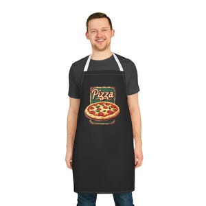 Pizza Lover&#39;s Apron with 5-Color Straps, Fun Cooking Gift, Kitchen Accessory, Culinary Apron, BBQ Apron, Chef Apron