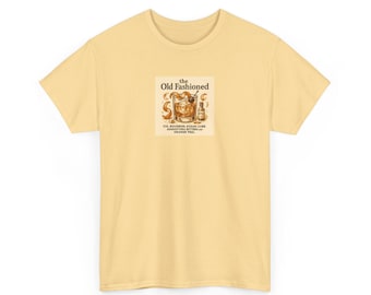 Old Fashioned Cocktail Tee: Unisex Cotton Vintage Bar Shirt