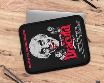 Dracula Laptopfodral | Skräckfilmstillbehör, Nördgåva, Halloweendekor, Vintagestil, Tekniskt skydd