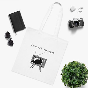 It&#39;s All Research UK Retro TV Cotton Tote Bag