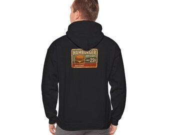 Vintage Hamburger Hoodie: Unisex Retro Food Sweatshirt