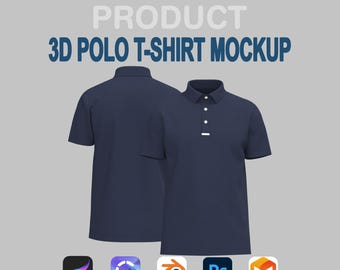 Polo Tshirt Mockup for Procreate | Clo3D Blender 3D Garment Model
