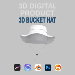 3D-hatt - Clo3d + Procreate + Blender Mockup - Mall