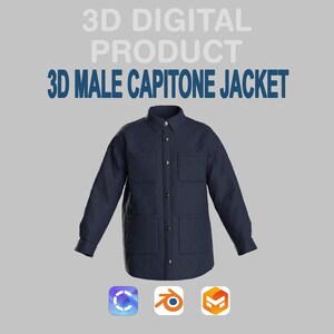 Chaqueta capitoné 3D para hombre – Modelo digital de moda CLO3D Blender