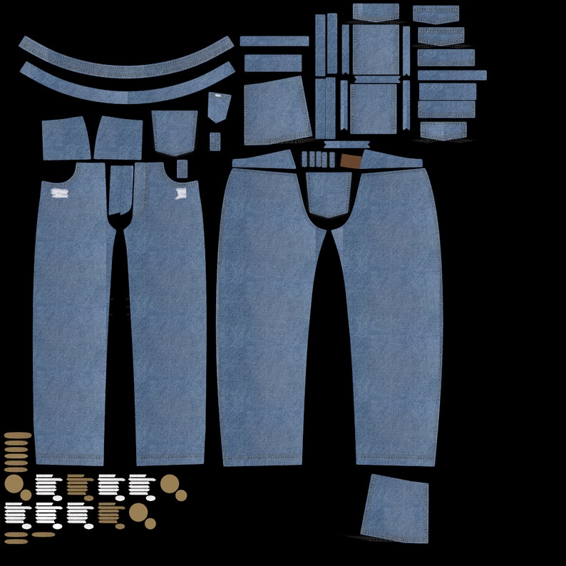 3D DENIM - 3D JEAN - CLO 3D - Digital - Marvelous Designer - Pant ...