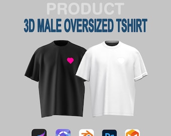 3D Tshirt Mockup for Procreate | Clo3D Blender  Clothing Model