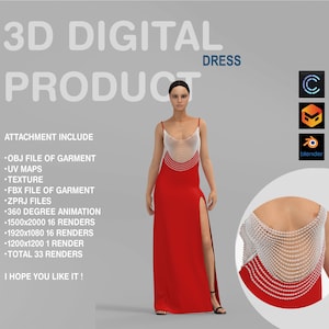 3D Digital Dress: Clo3D, Marvelous Designer (Obj, Fbx, Zprj)