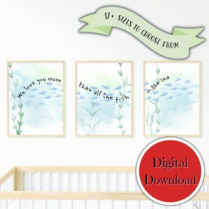 Nautical Nursery Decor | Nautical Nursery Art Prints | Boys Room Decor | Ocean Nursery Prints | Kids Wall Art | Beach Decor | Fish Print