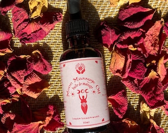 Aceite de masaje lunar: infusión de hierbas para el cuidado del útero y los senos