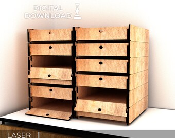 Desktop Organizer SVG Laser Cut File, Glowforge Template (Digital Download)