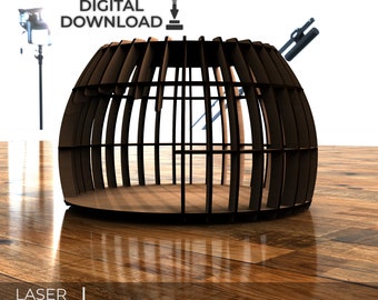 Katzenhaus in der Form einer Kugel, dxf, Katzenhaus Laser Cut Datei, Katzenbett, gemütlicher Platz für eine Katze SVG, Kätzchen Haus, digitaler Download, Vektor