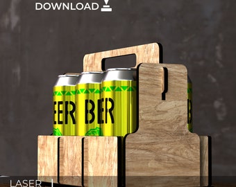 Laser Cut Beer Can Holder, Six-Pack Carrier Files (Digital Download)