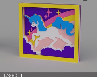 Einhorn SVG, Laser Сut Datei für Glowforge, Decor, Dxf, Ai, Pdf, Cdr, Basteln, Kindergeburtstag, Instant Download, Vektordatei