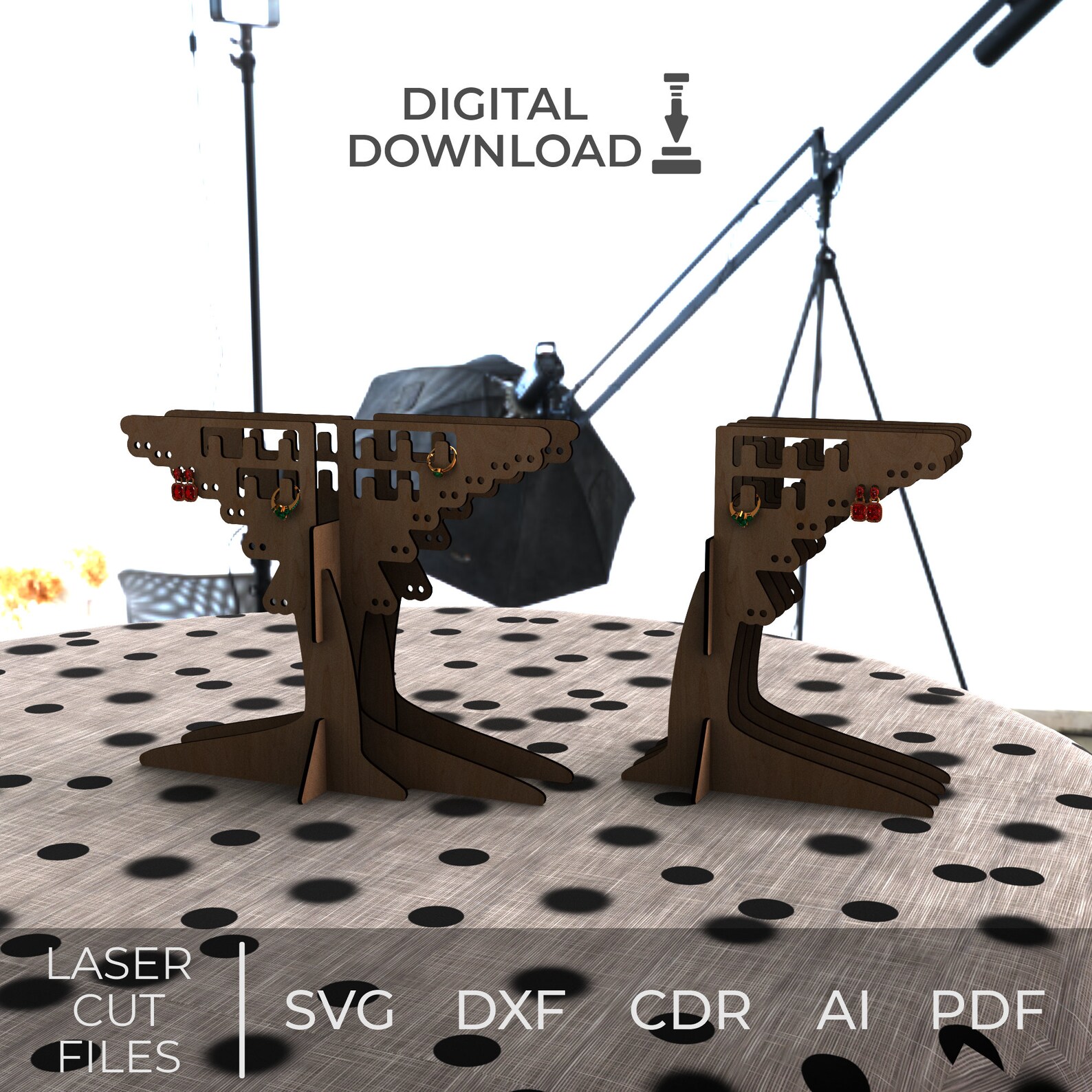 Earring Hanger Rack Cut Svg Files, Jewelry Holder, Earring Holder Files ...