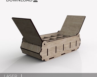Modern Tea Bag Organizer CNC File, Laser Cut Pattern (Digital Download)