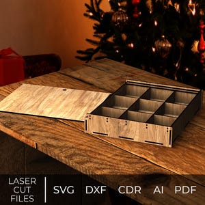 SVG, Dxf, Ai, CDR, PDF Plik cięty laserowo, Pudełko na prezent, Pudełko ze sklejki, Pudełko na książkę, Pudełko na ciastka, Pudełko na drobne, Pudełko czekoladek, Plik wektorowy X-Tool
