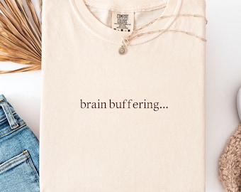 Camiseta Brain Buffering, Camiseta para TDAH e Autismo, Camiseta Neurodivergente, Camiseta Minimalista para Saúde Mental, Camiseta Processing Comfort Colors