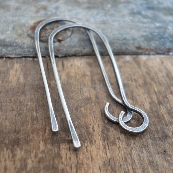 12 Pairs of my Minimalist Sterling Silver Earwires - Handmade. Handforged. Oxidized and Polished