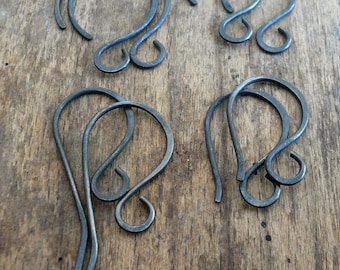 Sample Pack 4 pairs of my Sterling Silver Earwires - Handmade. Handforged. Heavily Oxidized